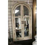 WHITE ARCH SHUTTER MIRROR - 100CMS