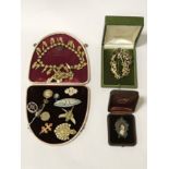 VINTAGE FRENCH COSTUME JEWELLERY - SOME GOLD CONTENT