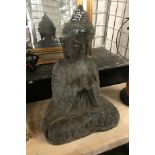 LARGE BRONZE SEATED BUDDHIST FIGURE - 40CMS