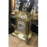 FRENCH BRASS MANTLE CLOCK - 35CMS