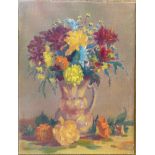 MANNER OF DOROTHEA SHARP 1874-1955 OIL ON BOARD OF STILL LIFE, SIGNED - 34CM X 44CM - VERY GOOD CON