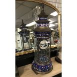 LARGE ROUND CLOISONNE & BRONZE FOUR GLASS CLOCK - 780CMS (H)