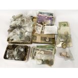 QTY OF WORLD COINS /BANKNOTES (SOME SILVER)