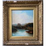 GEORGE VICAT COLE 1833-1892 ''RIVER VIEW IN THE HIGHLANDS'' SIGNED WITH INITIALS - 25CM X 31CM - GOO