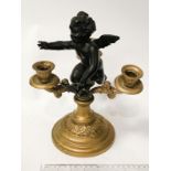 METAL CHERUB CANDELABRA - 28CMS (H)