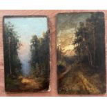 ATTRIBUTED TO YUILY YULEVICH KLEVER 1850-1924 PAIR OILS ON BOARD - LANDSCAPES - BOTH SIGNED & RUSSIA