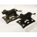 TWO CAST IRON DOG NUTCRACKERS