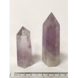 PAIR QUARTZ OBELISKS