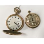 TWO GOLD PLATED POCKET WATCHES