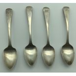 FOUR GEORGIAN SILVER HALLMARKED SPOONS