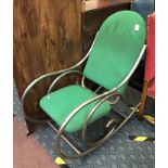 SCANDINAVIAN ROCKING CHAIR (CHROME NEEDS POLISHING)