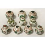 TEN 20TH CENTURY SMALL CHINESE PORCELAIN GINGER JARS