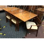 TEAK TABLE & 6 CHAIRS - WHITE & NEWTON