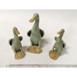 SELECTION OF THREE VINTAGE CHINESE CELADON GREEN DUCKS, 20 TH CENTURY