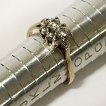 9CT GOLD DIAMONG RING - SIZE M/N - APPROX 2.4 GRAMS