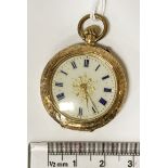 14CT GOLD VINTAGE SMALL POCKET WATCH
