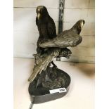 BRONZE PARROTS GROUP - 35CMS