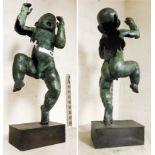 LARGE BRONZE PIERCED BABY FIGURE - 56CMS