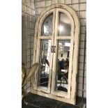 WHITE ARCH SHUTTER MIRROR - 95CMS X 52CMS