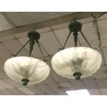 PAIR ART DECO CEILING LIGHTS