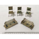 SILVER SET OF MINIATURE FURNITURE