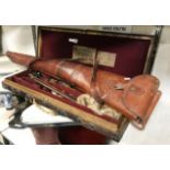 DOUBLE GUN HOLDER & LEATHER GUN CASE - WILLIAM POWELL & SONS - BIRMINGHAM