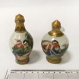 PAIR EROTIC SNUFF BOTTLES - EACH 9.5CMS