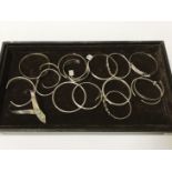 16 SILVER BANGLES/ BRACELETS APPROX 7.5oz