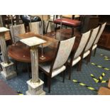 DANISH ROSEWOOD TABLE & 8 CHAIRS - ONE LEAF SLIGHTLY DAMAGED