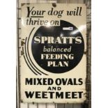 EARLY ENAMEL TRADE SIGN FOR SPRATTS DOG FOOD