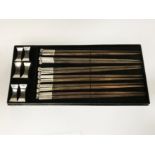 BOXED THAI 925 SILVER CHOPSTICK SET