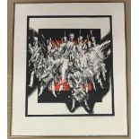 PAIR OF FRAMED LARGE SIGNED LINOCUT RUSSIAN PRINTS