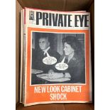 TWO BOXES OF PRIVATE EYE MAGAZINES