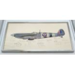 BATTLE OF BRITAIN RAF SPITFIRE PRINT SIGNED BY PILOTS
