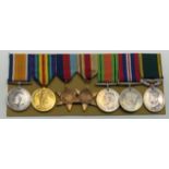 A WWI & WWII GROUP OF SEVEN MEDALS INCLUDING TERRITORIAL EFFICIENCY SERVICE MEDAL