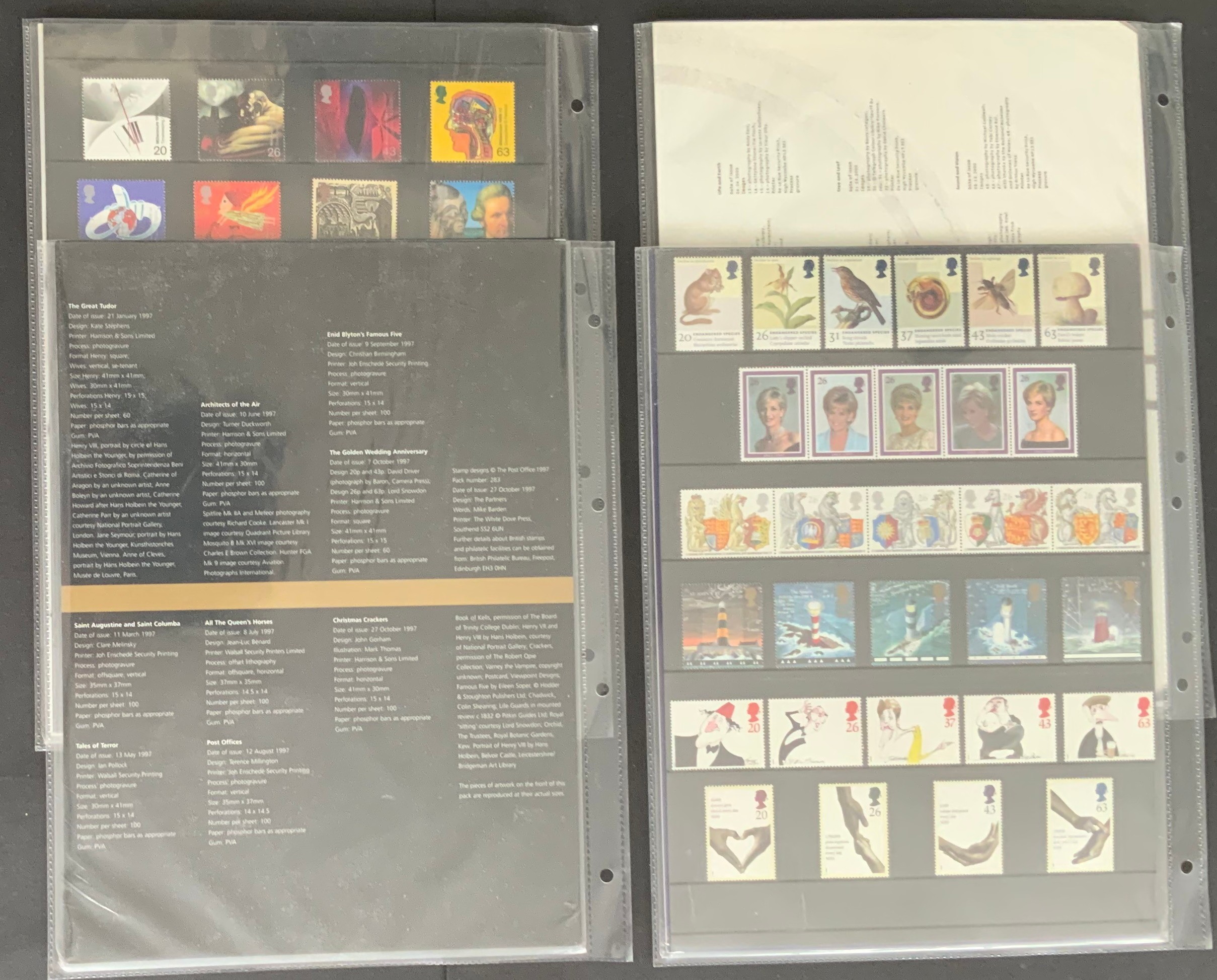 ROYAL MAIL SELECTION OF FOUR YEAR PACK SETS OF STAMPS 1997-2000