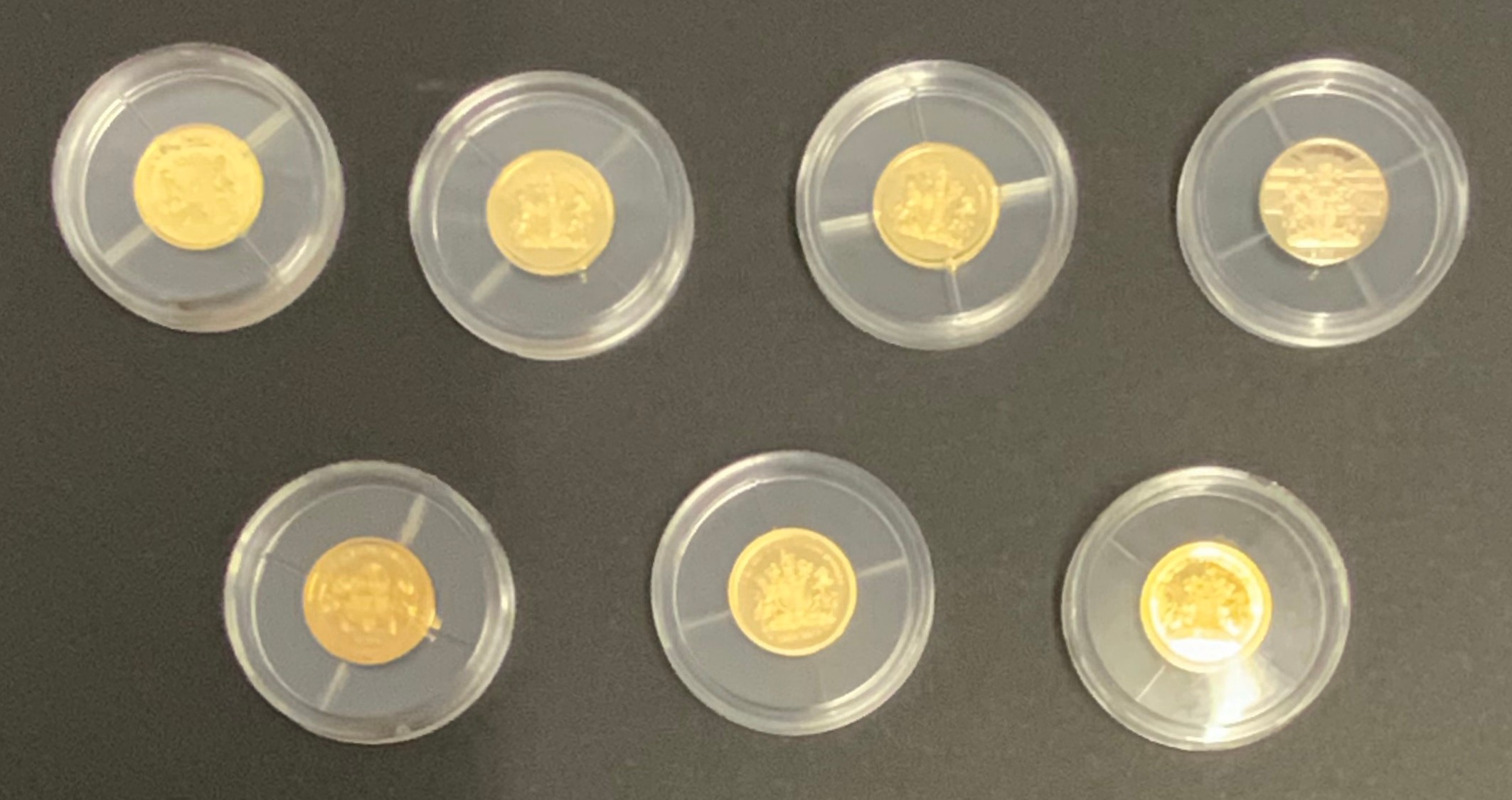 SEVEN MINIATURE GOLD COINS - Image 2 of 2