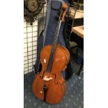 CELLO WITH TWO BOWS IN SOFT CASE