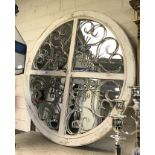 ROUND WHITE GARDEN MIRROR - 71CM DIAMETER