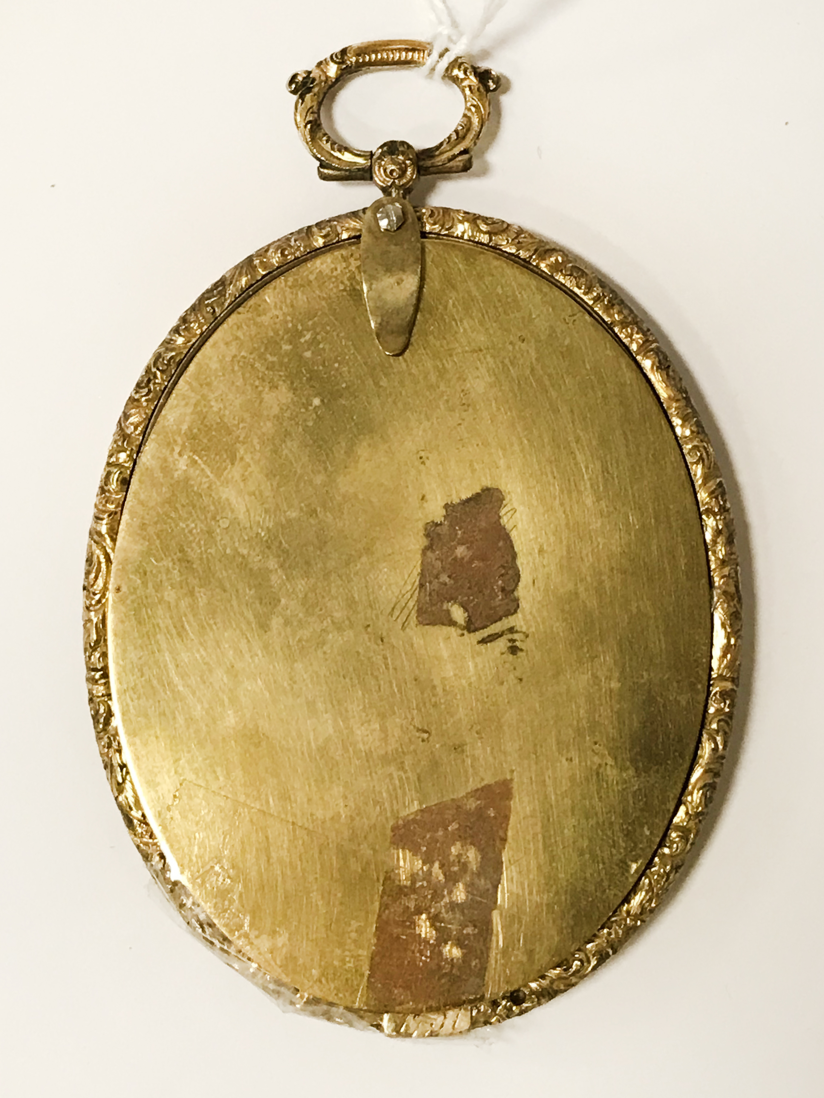 GILT FRAMED OVAL MINIATURE 1844 & MINIATURE IN SILVER FRAME - 10CMS & 25MM RESPECTIVELY - Image 3 of 5