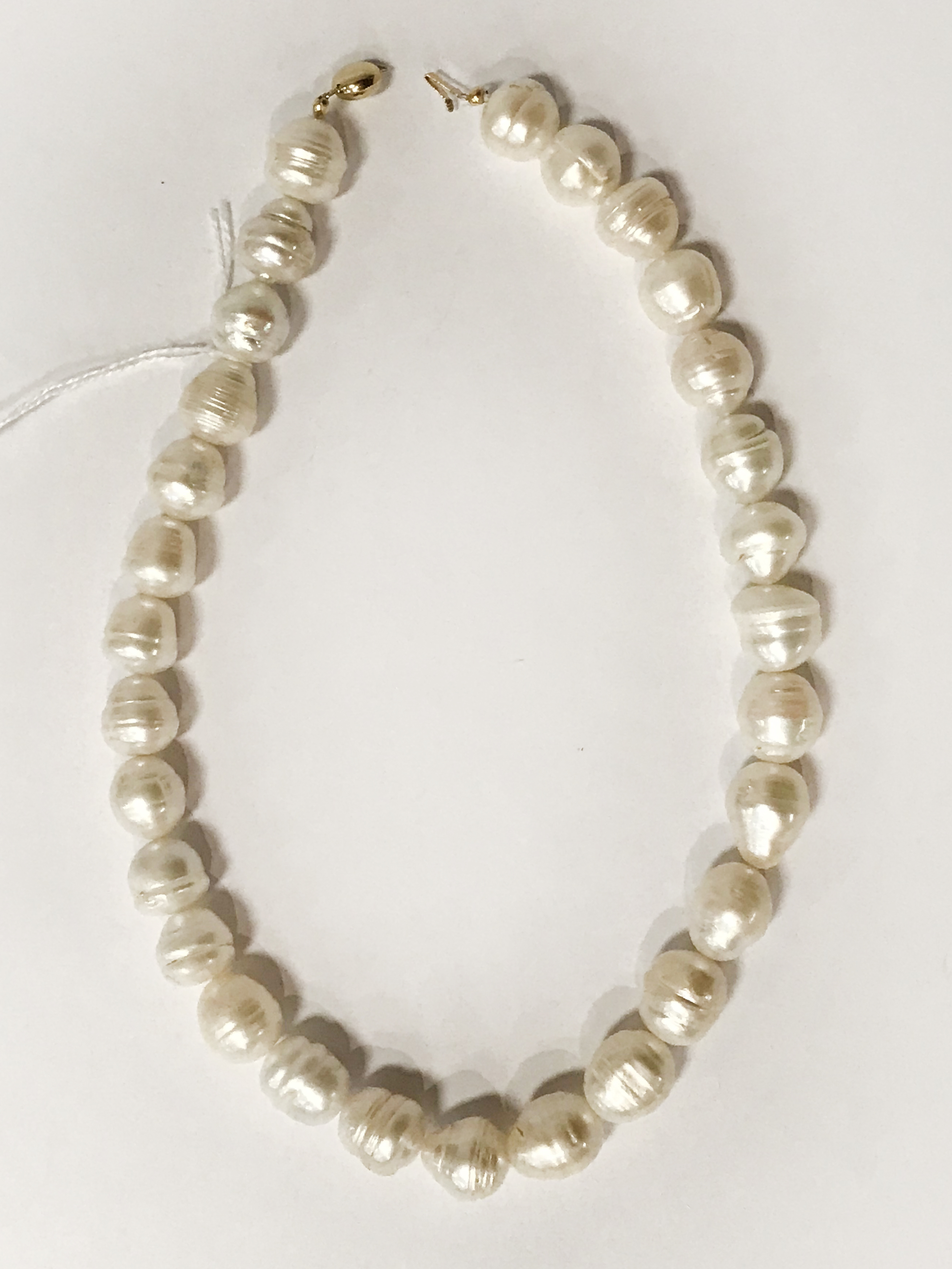 9CT GOLD CLASP PEARL NECKLACE - 12-14MM