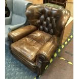 LEATHER WINGBACK CHAIR