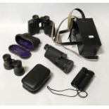 MONOCULAR & 3 PAIRS OF BINOCULARS