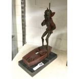 BRONZE GOBLIN IN BOAT - HEIGHT 36CM & WIDTH 23CM