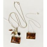 QTY OF STERLING SILVER BALTIC AMBER JEWELLERY