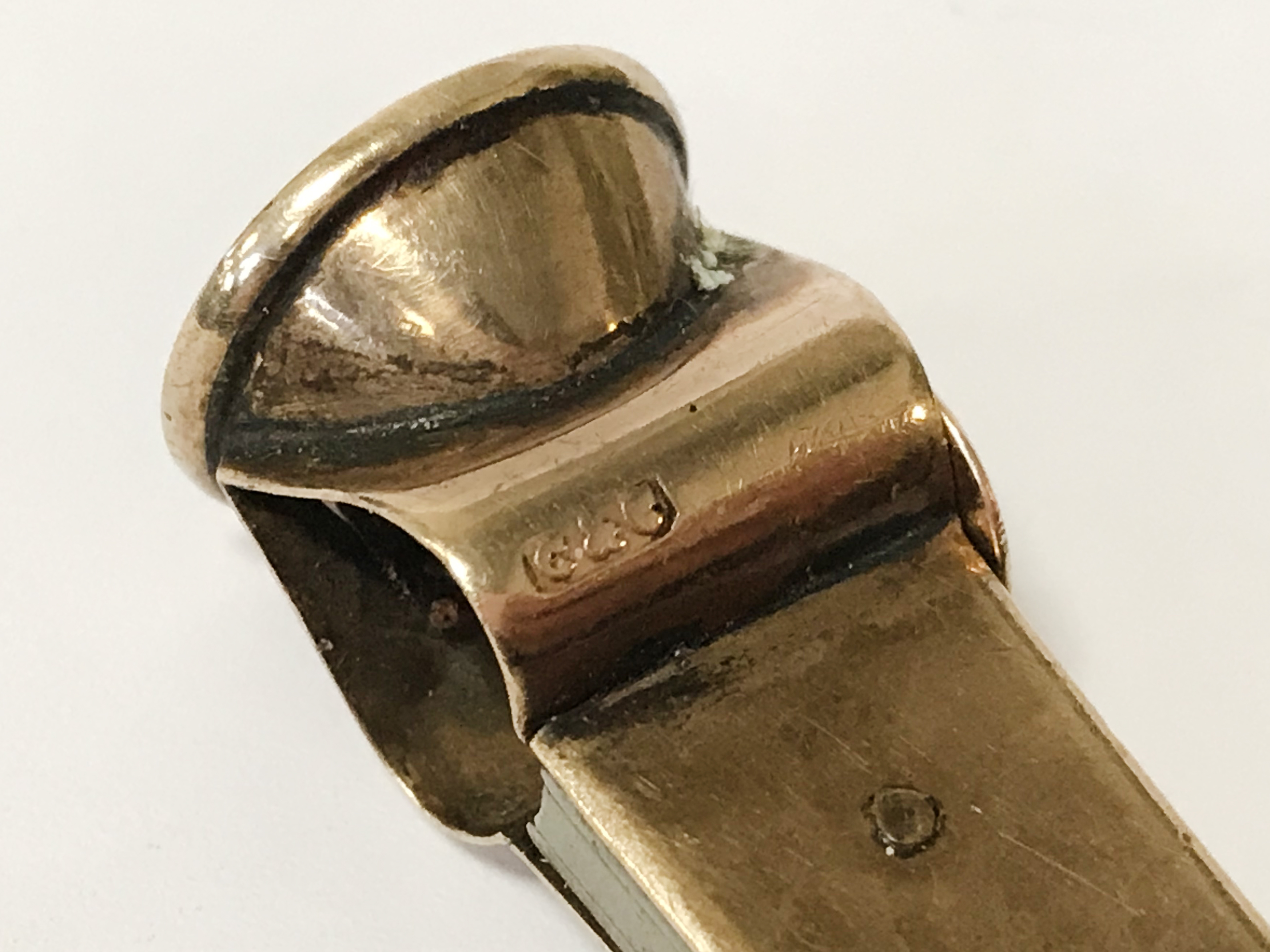 ANTIQUE 9CT GOLD CIGAR CUTTER - 12CMS - Image 3 of 3