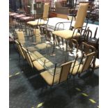 GLASS TOP TABLE & 8 CHAIRS