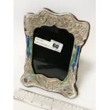 HM SILVER & ENAMEL BUTTERFLY PHOTO FRAME - 21CMS