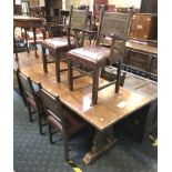 OAK REFECTORY TABLE & SIX CHAIRS BY WEBSTER
