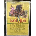 EARLY FILM LOBBY POSTER A/F ''LORD JIM'', PETER O'TOOLE POSTER - APPROX 40.5INCHES X 27 INCHES